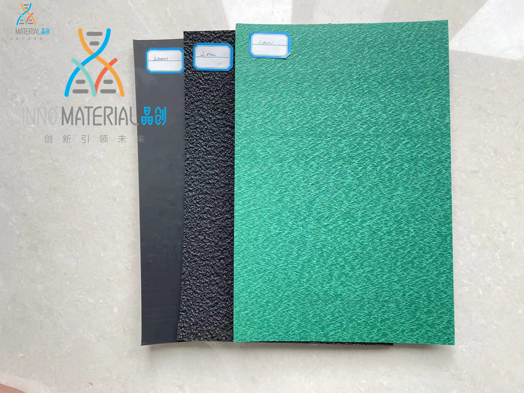 Single Textured Side Green Black HDPE Geomembrane 